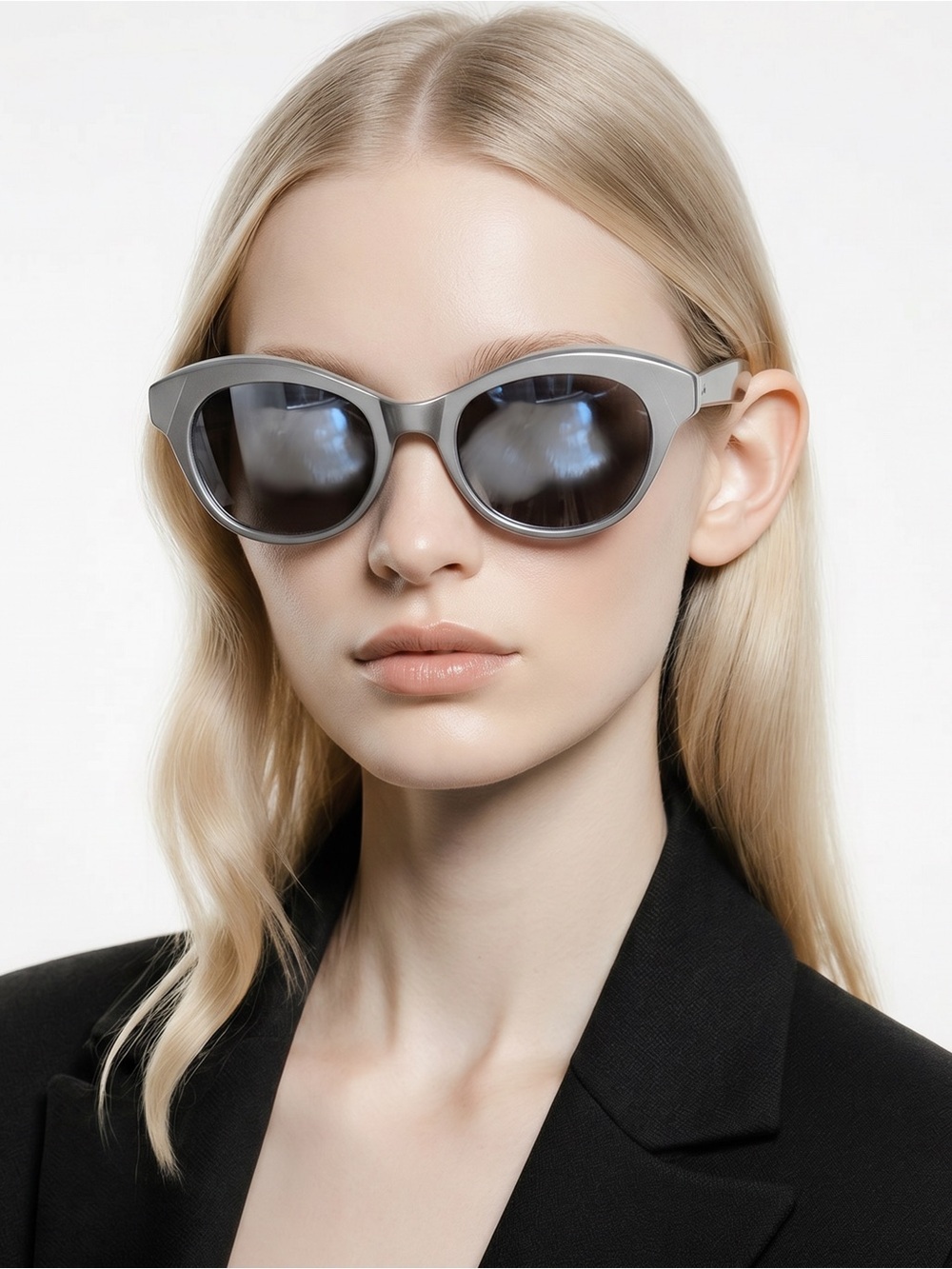 LA Eyeworks Taupe Cat Eye Acetate Sunglasses